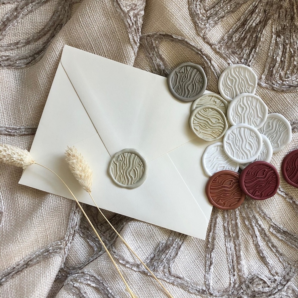 WOODGRAIN | HANDMADE WAX SEALS W/ ADHESIVE BACKING